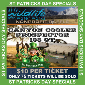 50% OFF! St Patricks Day Special Canyon Cooler 103 Prospector cooler Raffle GR2647