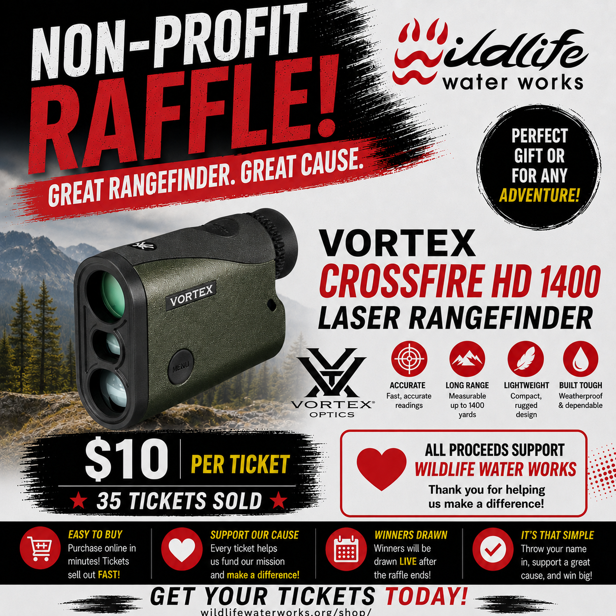 Vortex Crossfire 1400 HD Laser Rangefinder GR26130