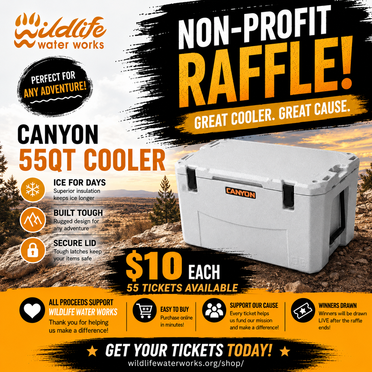 55QT Canyon Cooler WWW Raffle GR26149