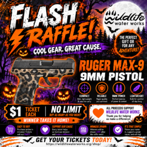 HALLOWEEN FLASH RAFFLE Ruger Max-9 3.2" 9mm 10rd O.R Pistol, Leopard Print Raffle GR26140